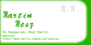 martin mesz business card